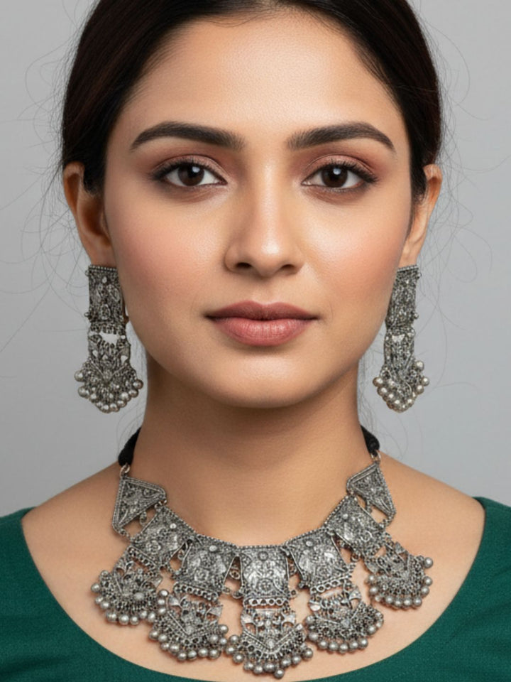 Antara Oxidised necklace set