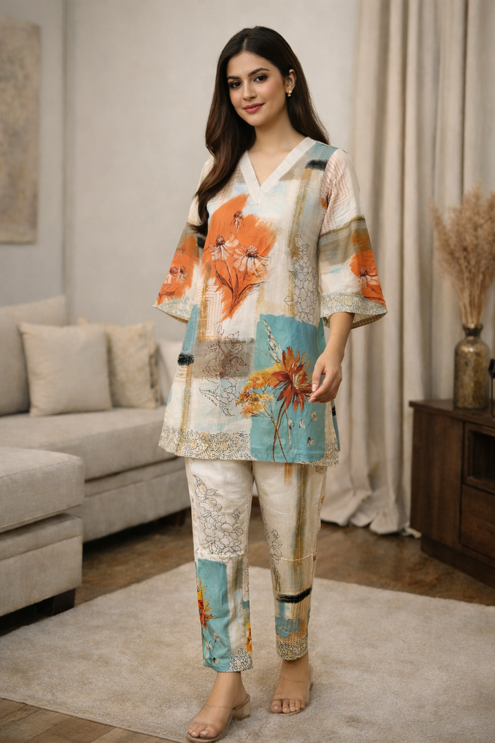 Akshara maple printed co-ord set