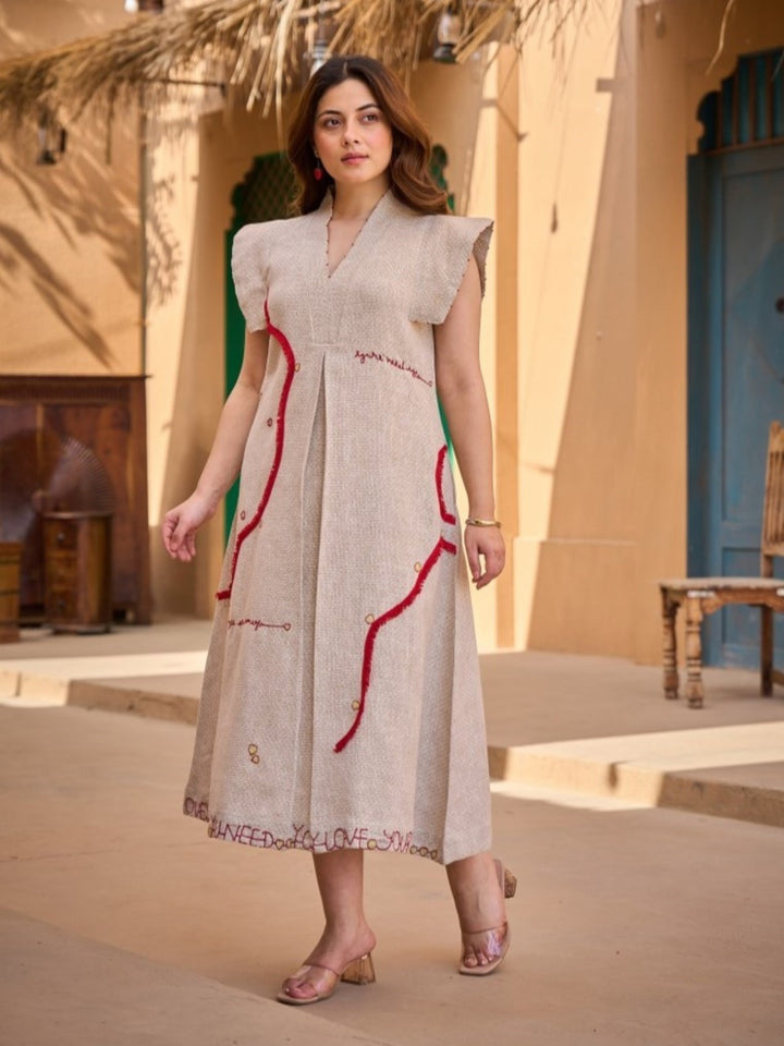 Tatva bisque cotton Dress