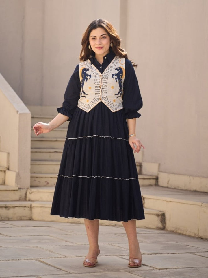 Tatva prussian jacket cotton dress