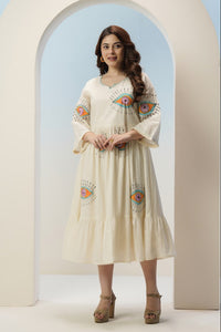 Tatva evil eye embroidery cotton dress