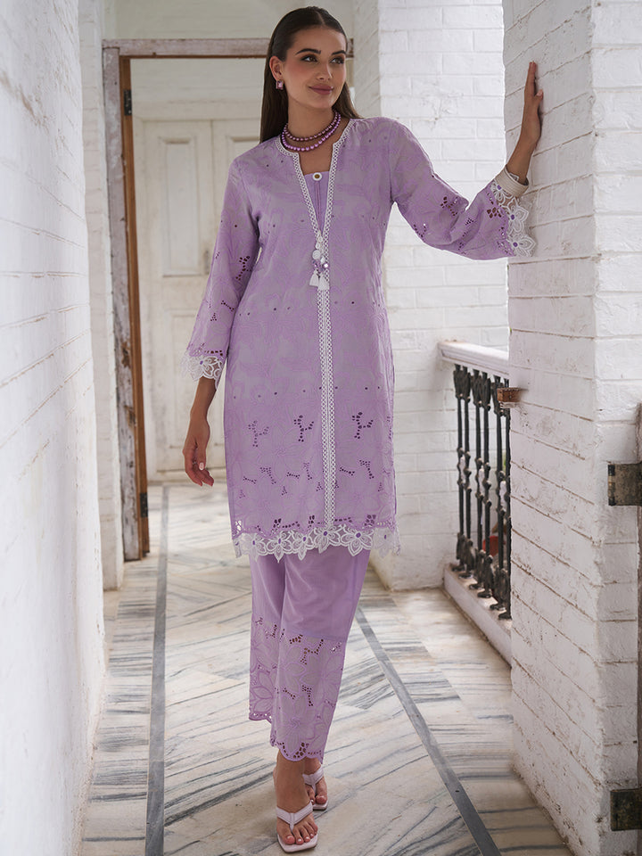 Anumeha Periwinkle Embrodiered Co-ord Set