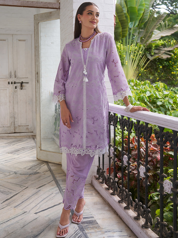 Anumeha Periwinkle Embrodiered Co-ord Set