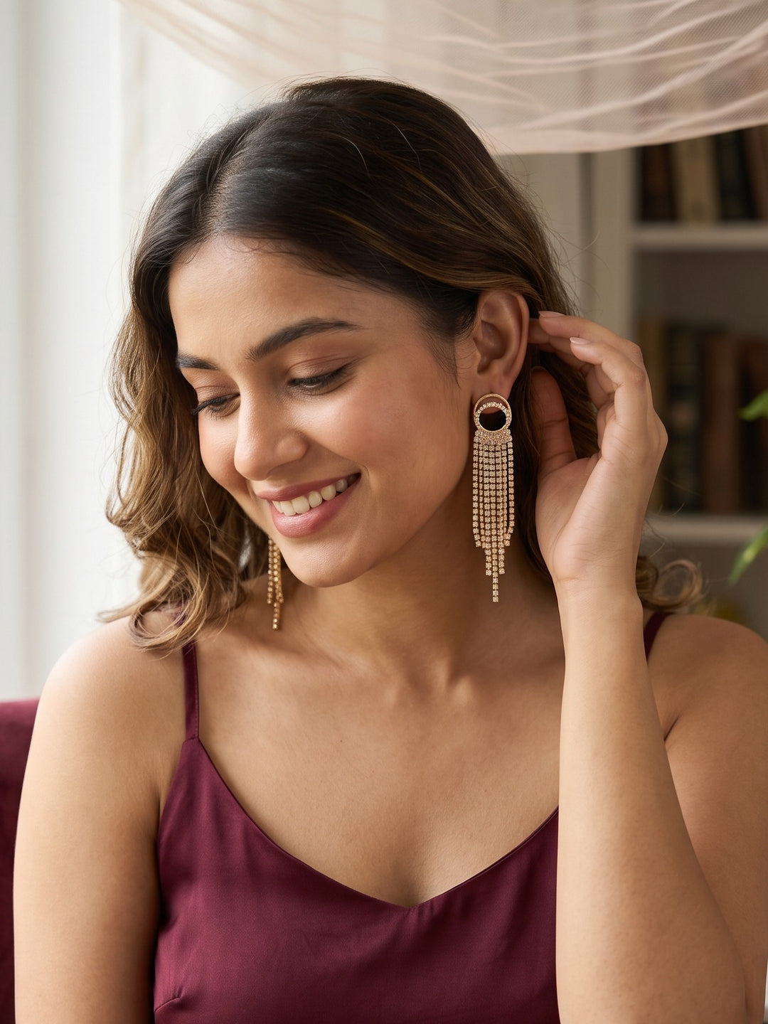 Monstera Cascade Charm Earrings