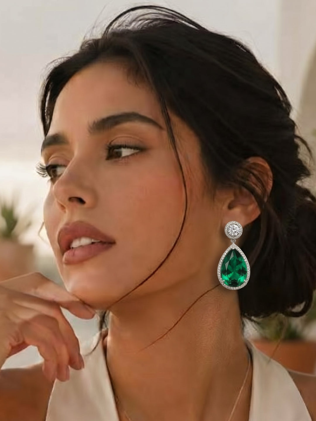 Monstera Opal Glow Earrings