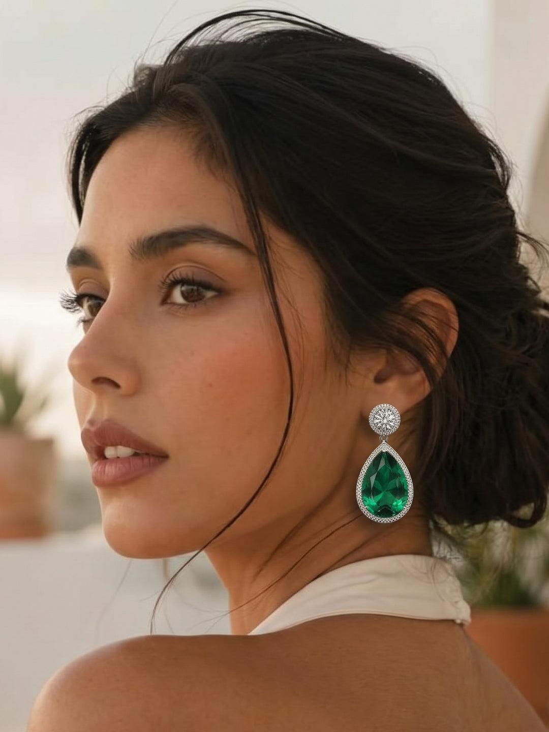 Monstera Opal Glow Earrings