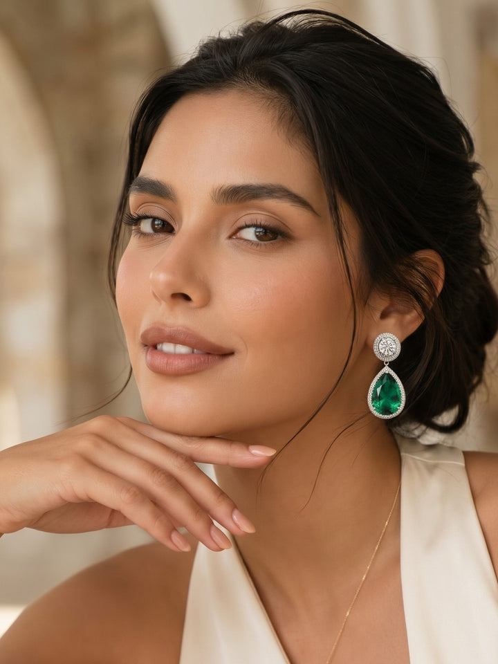 Monstera Opal Glow Earrings