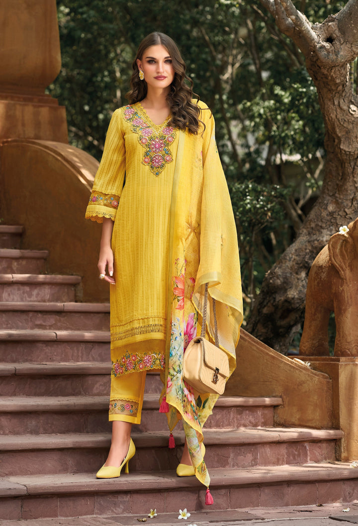 KINA AMBER EMBROIDERED COTTON PAKISTANI SUIT SET