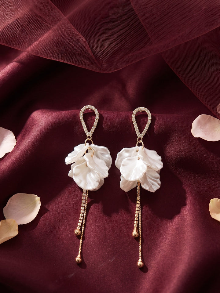 Monstera White Petal Earrings