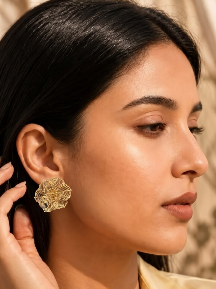 Monstera Golden Bloom Earrings
