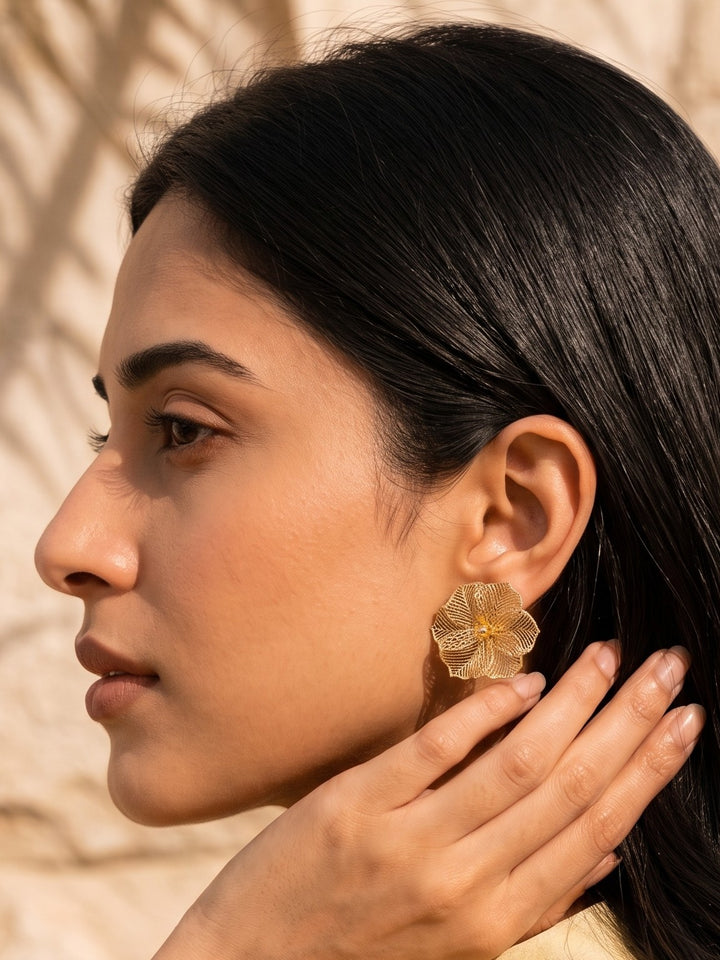 Monstera Golden Bloom Earrings