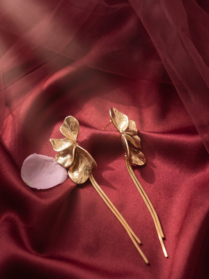 Monstera Golden Leaf drop Earrings
