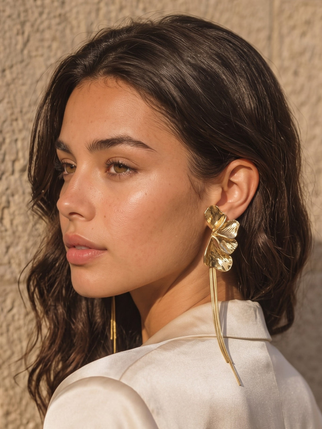 Monstera Golden Leaf drop Earrings