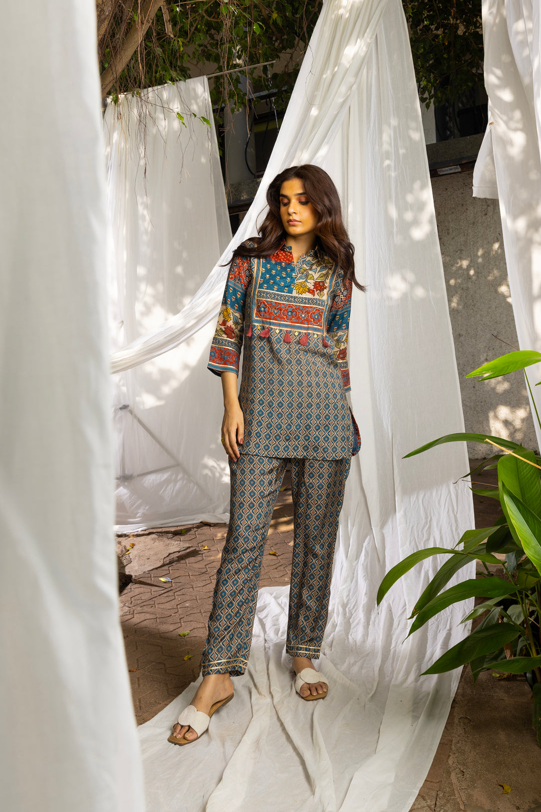 AYESHA CLOUD PRINTED MUSLIN CO-ORD SET