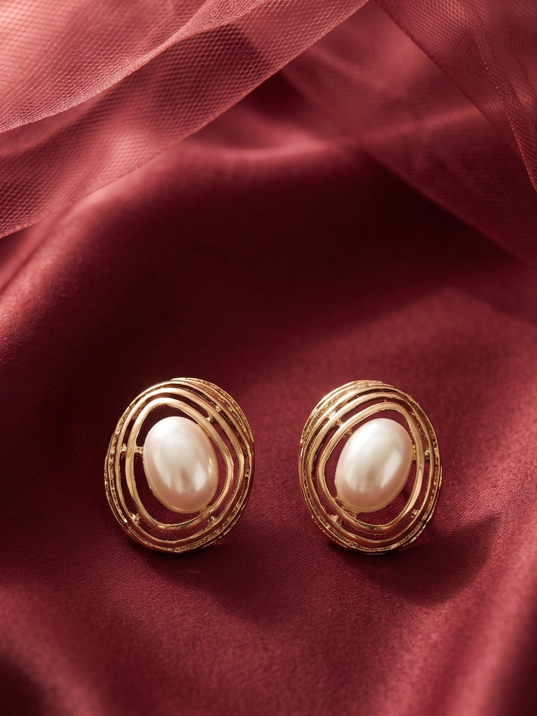 Monstera Pearl Coil Earrings