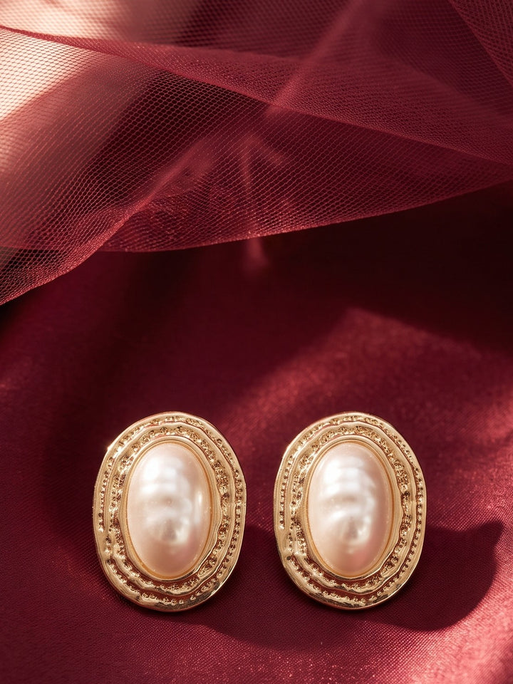 Monstera Royal Pearl Frame Earrings