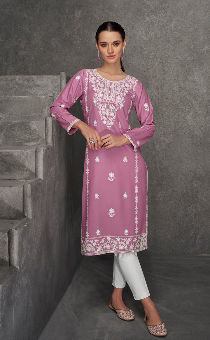 Isharya Orchid Embroidery Kurta Pant Set