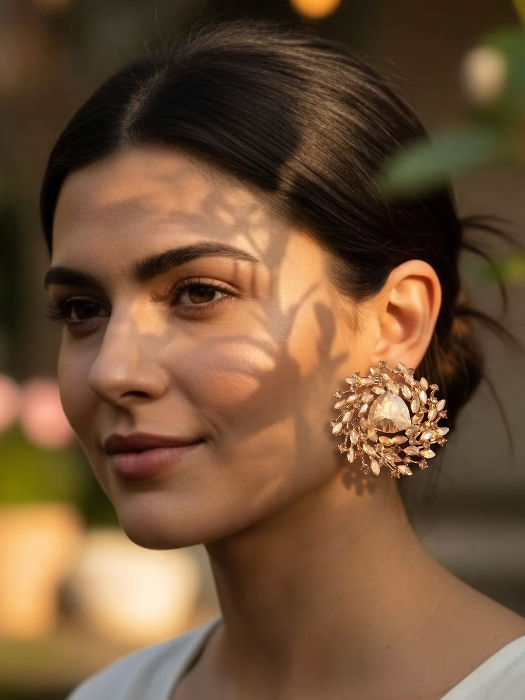 Monstera Glided Fanlight Earrings
