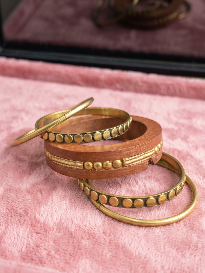 Golden Charm Bangles Set