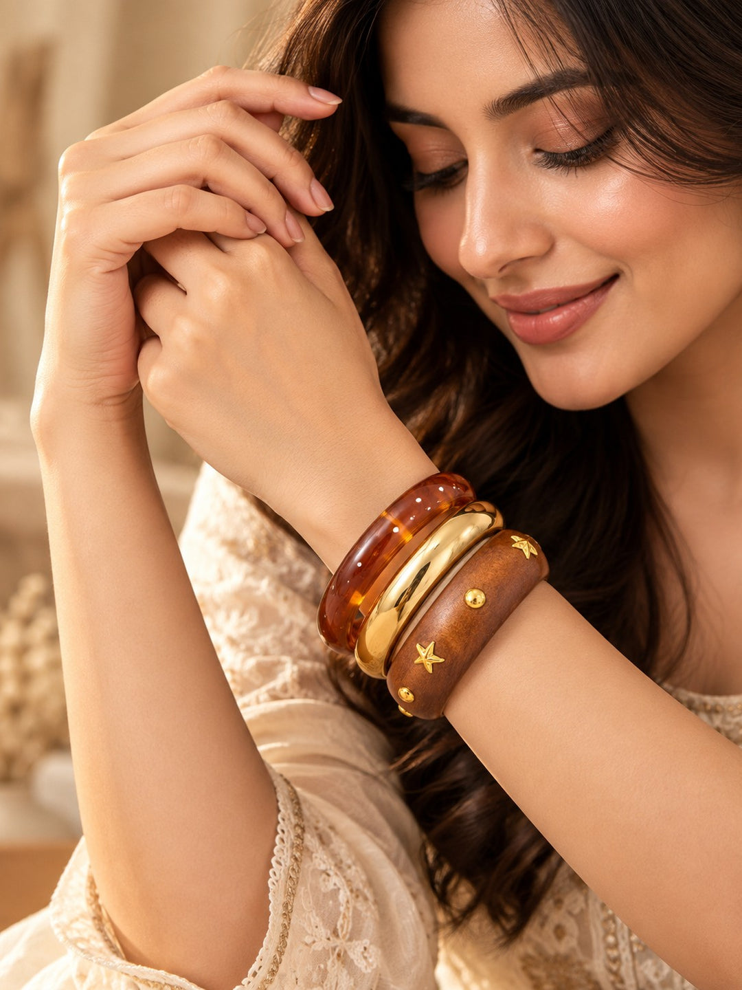Golden Star Accent Bangles