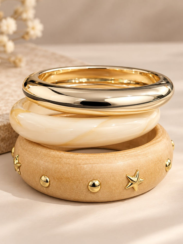 Ivory Charm Bangle Set