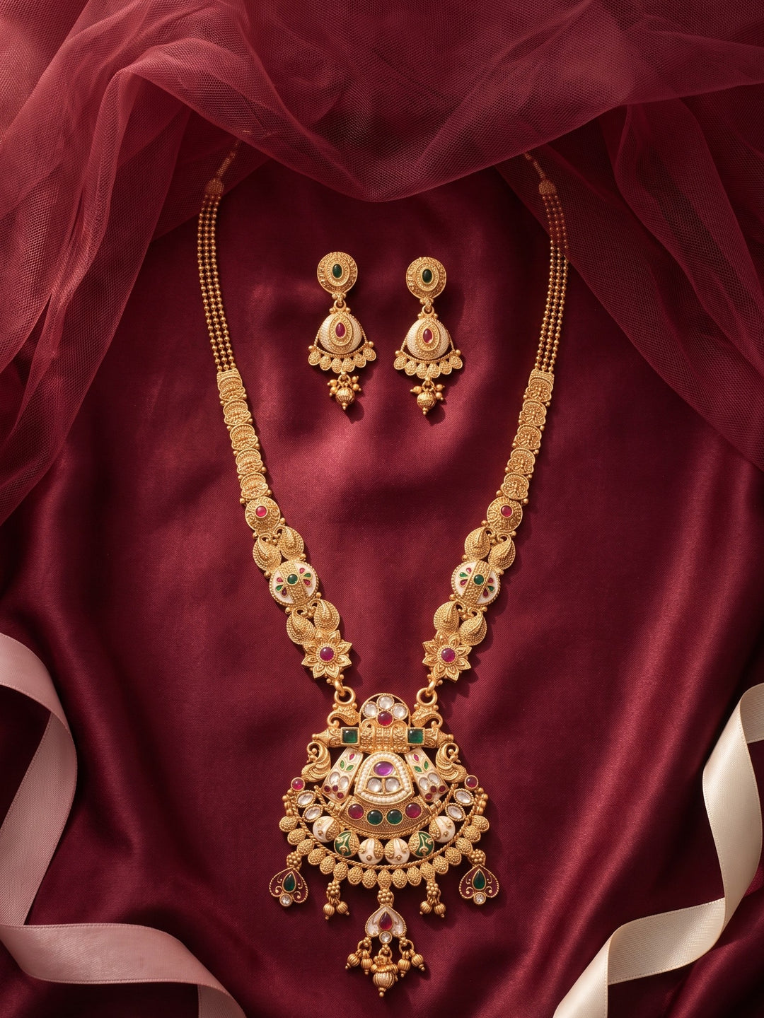 Mahalakshmi Rajwada Nakshi Haram Necklace Set