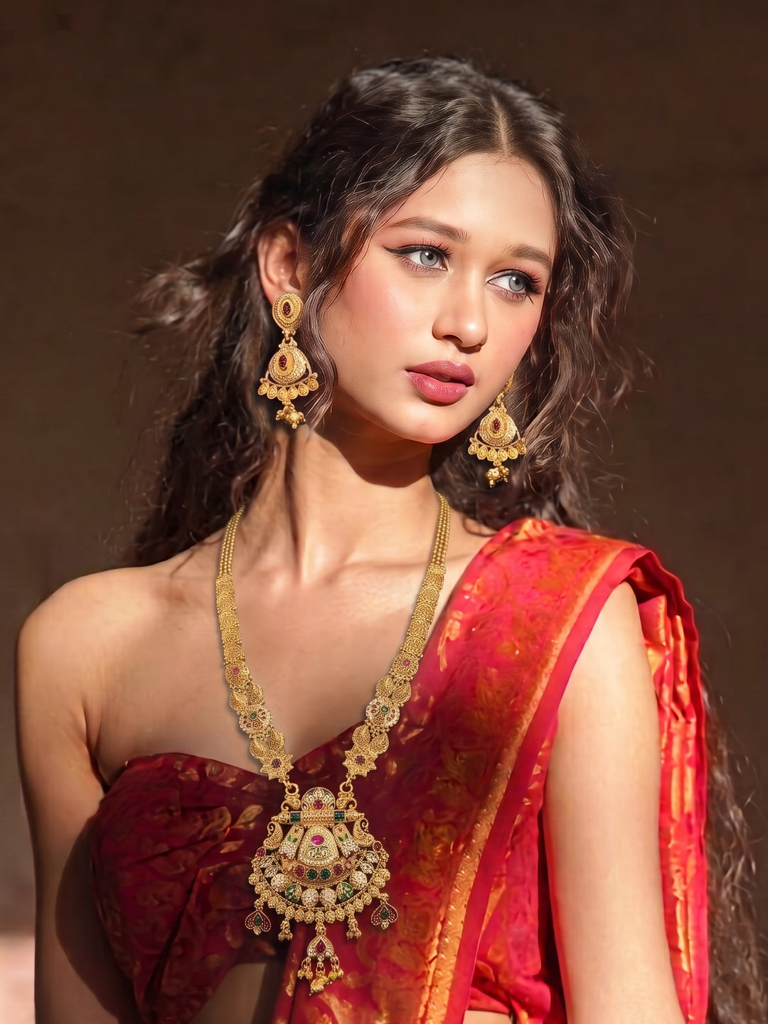 Mahalakshmi Rajwada Nakshi Haram Necklace Set