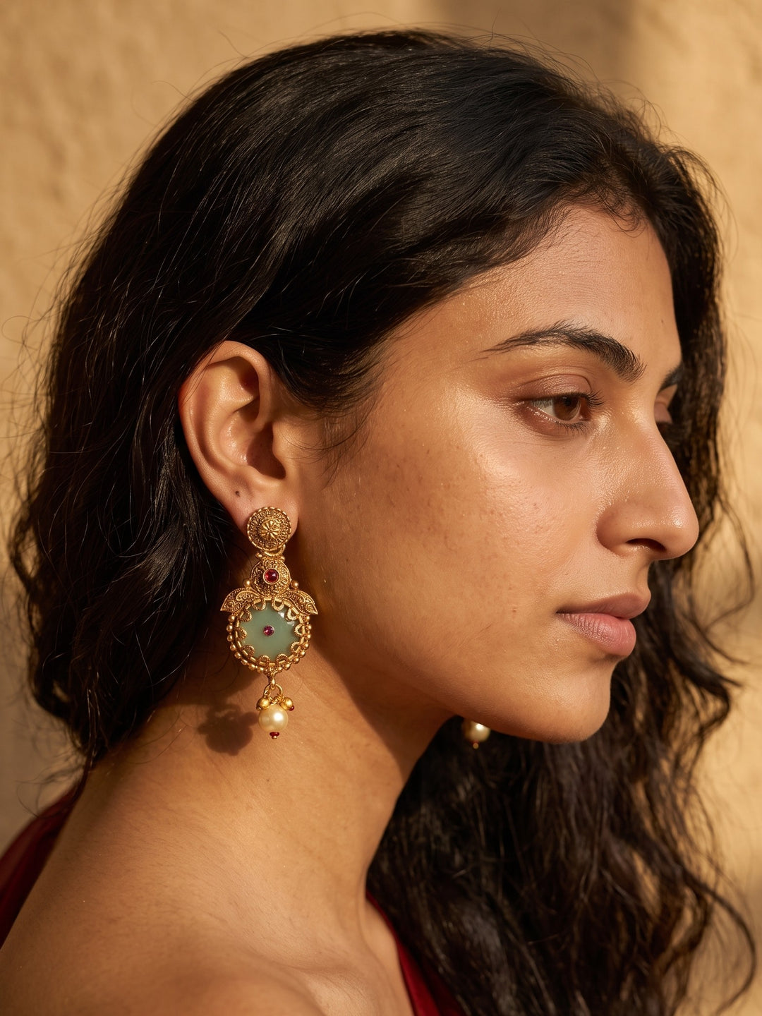 Mahalakshmi Antique Haram Necklace Set