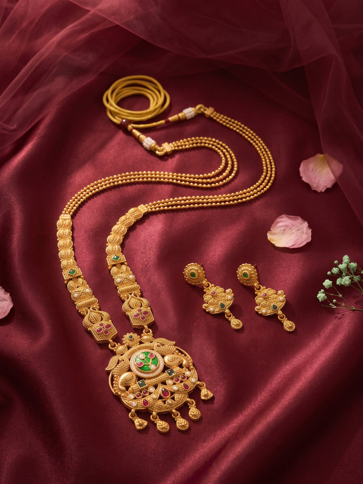 Mahalakshmi Mayura Nakshi Haram Necklace Set