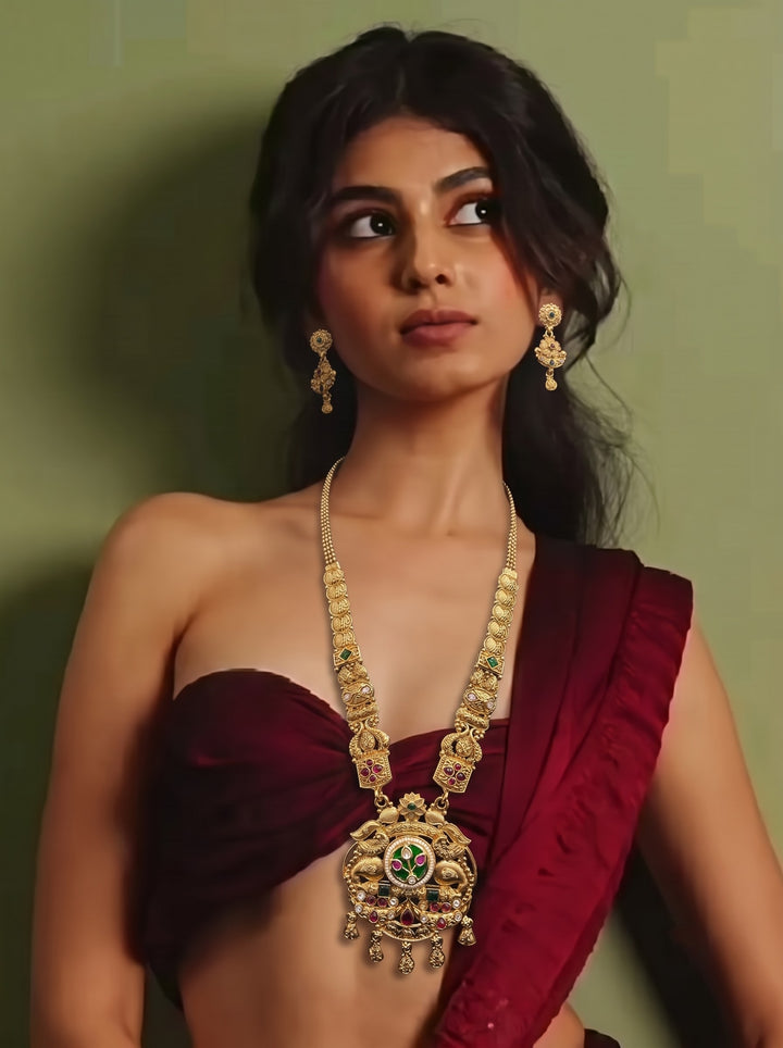 Mahalakshmi Mayura Nakshi Haram Necklace Set