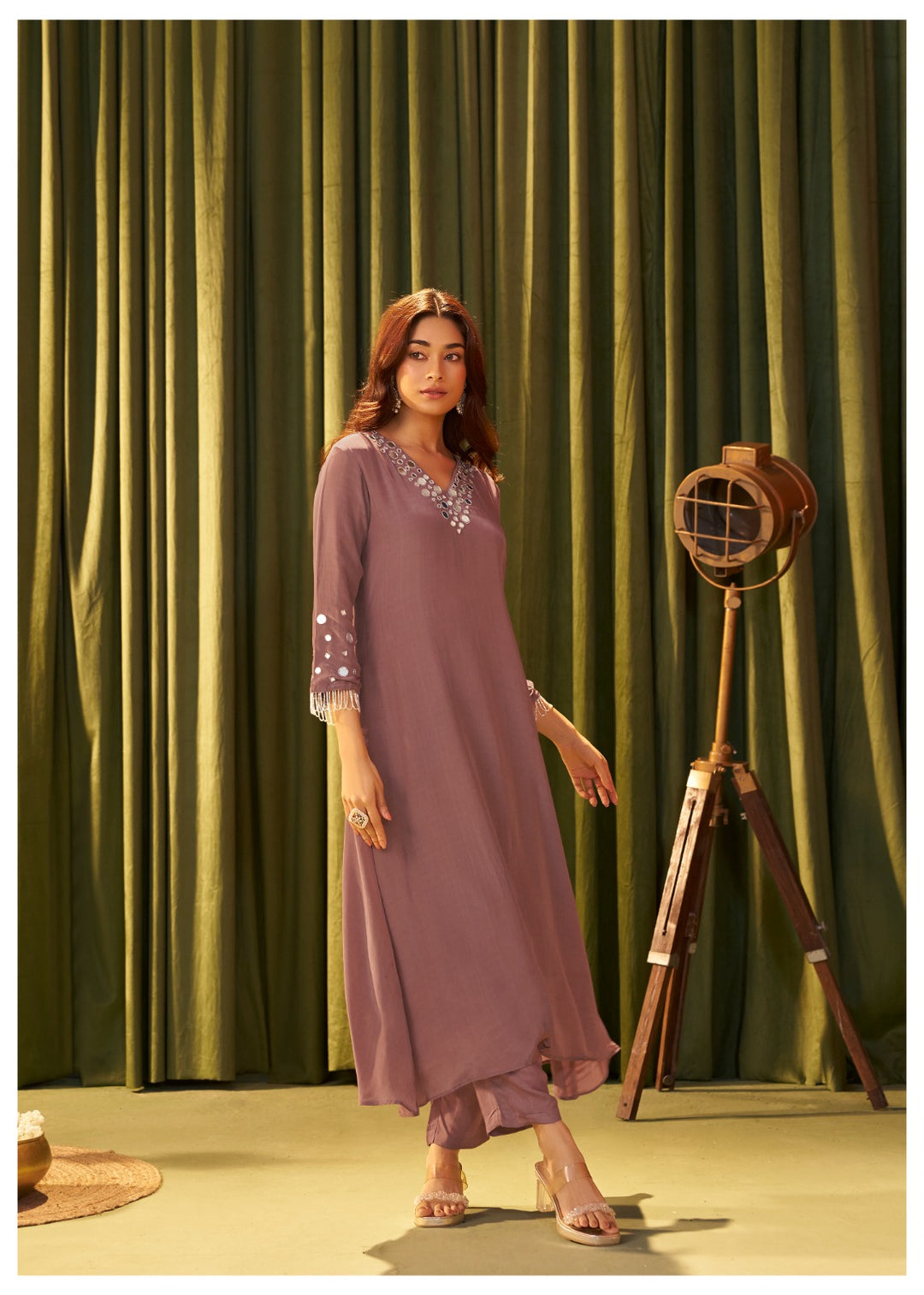 Albeli Caramel full work premium suit set