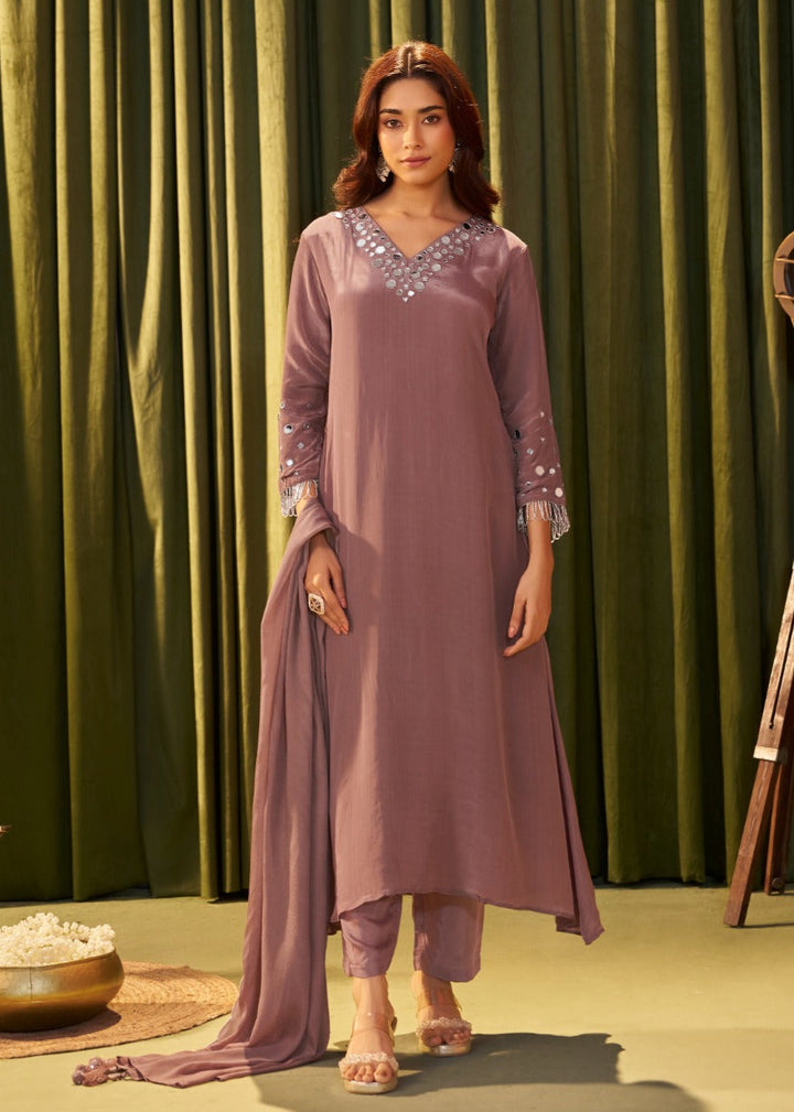 Albeli Caramel full work premium suit set