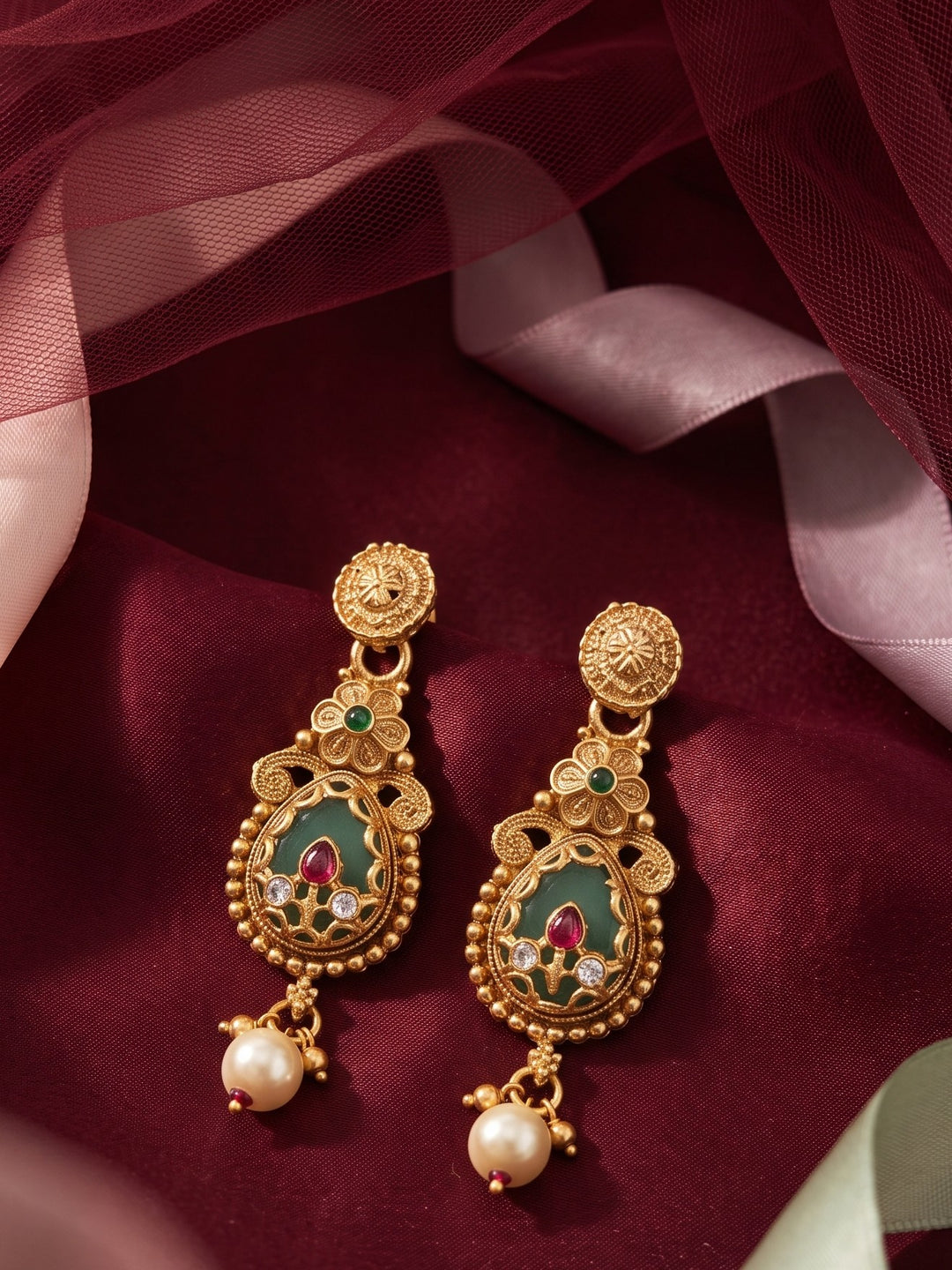 Mahalakshmi Kundan peacock Necklace Set