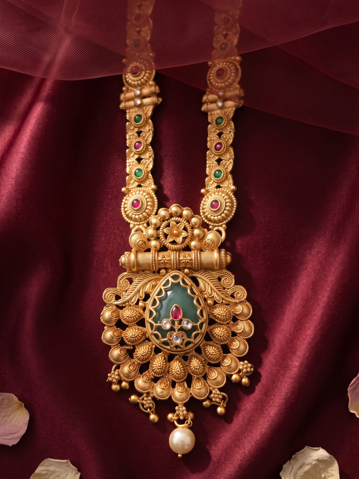 Mahalakshmi Kundan peacock Necklace Set