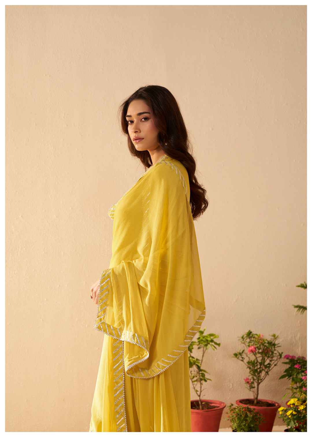 Albeli Lemon Applique work Premium suit set