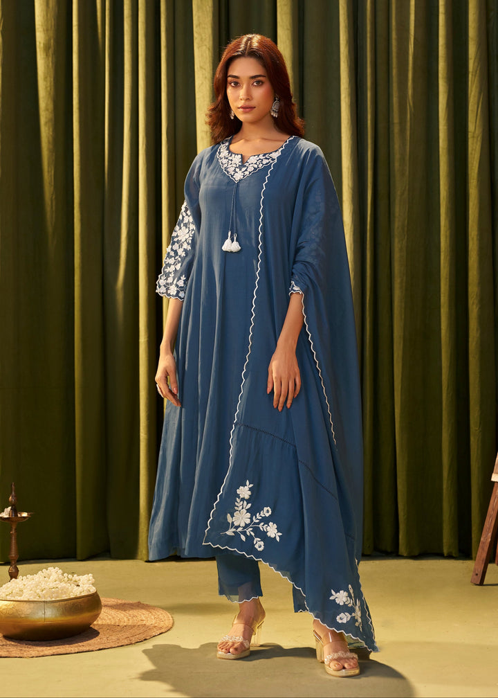 Albeli Hibis embroidery anarkali suit set