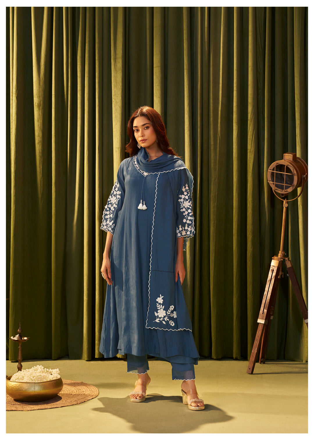 Albeli Hibis embroidery anarkali suit set