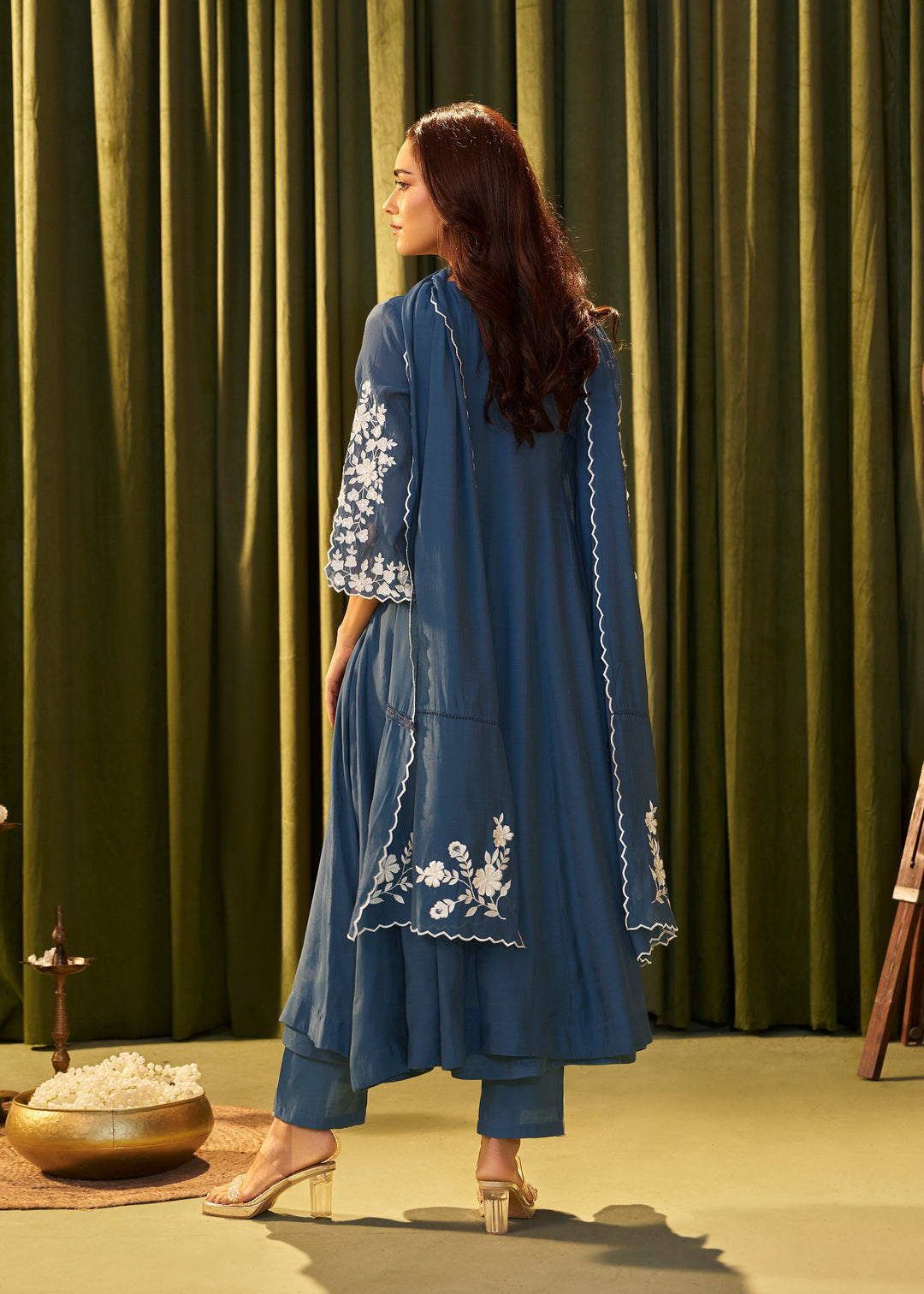 Albeli Hibis embroidery anarkali suit set