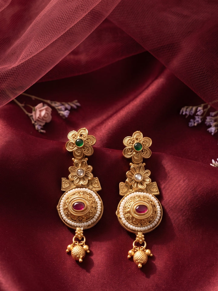 Lakshmi Heritage Ruby Bloom Necklace set