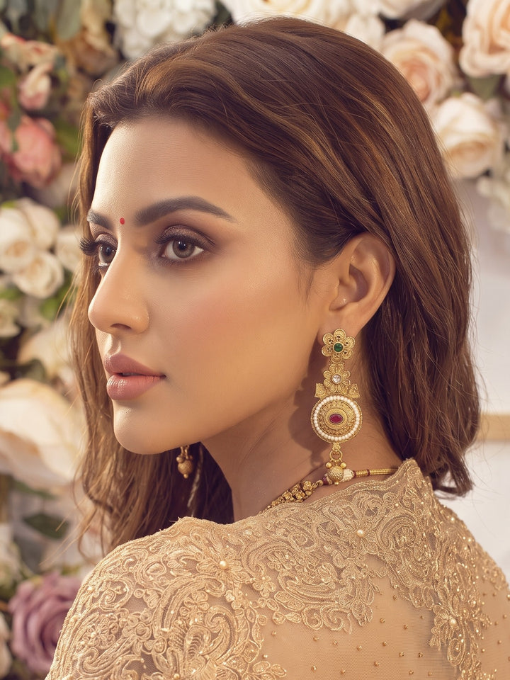Lakshmi Heritage Ruby Bloom Necklace set