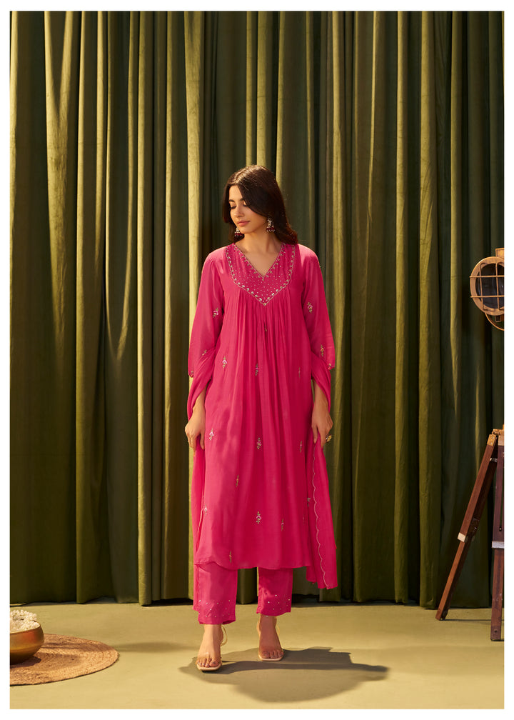 Albeli flamingo full work premium suit set