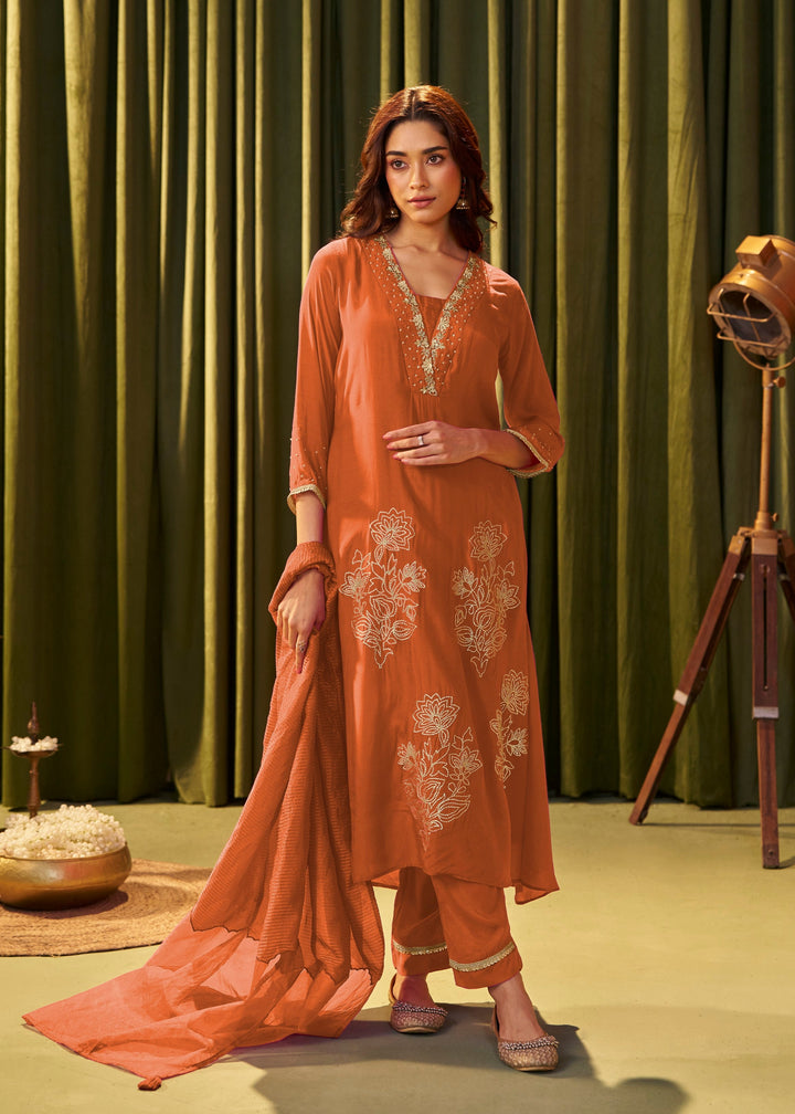 Albeli Apricot Premium Full work suit set