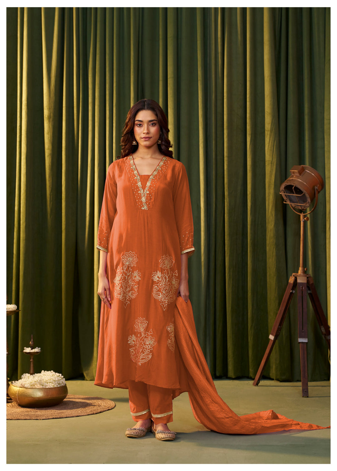 Albeli Apricot Premium Full work suit set