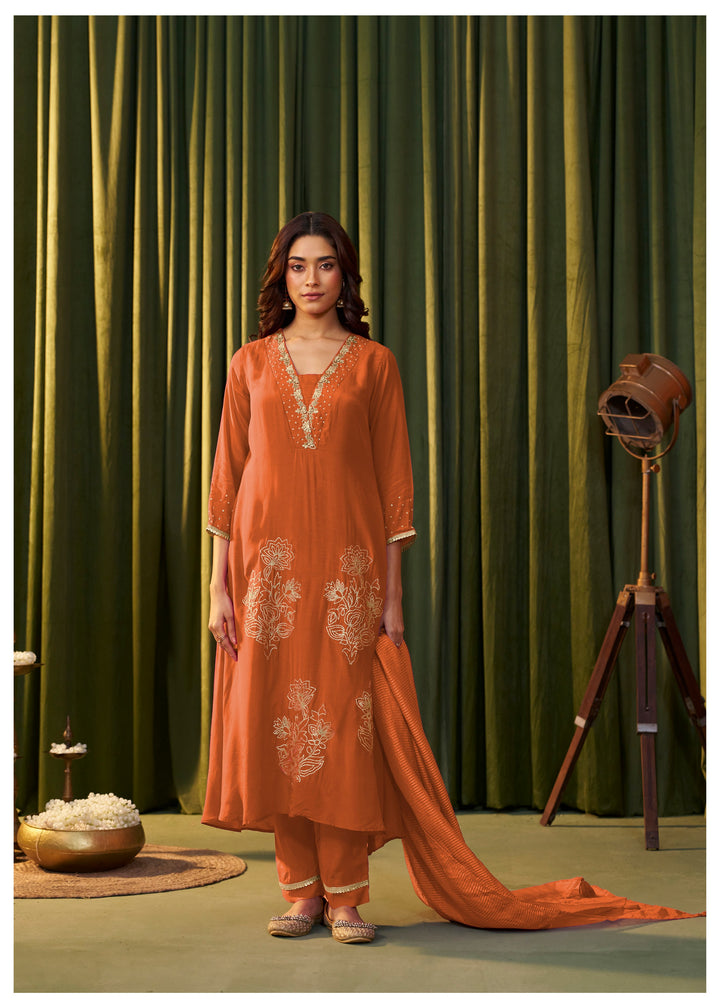 Albeli Apricot Premium Full work suit set