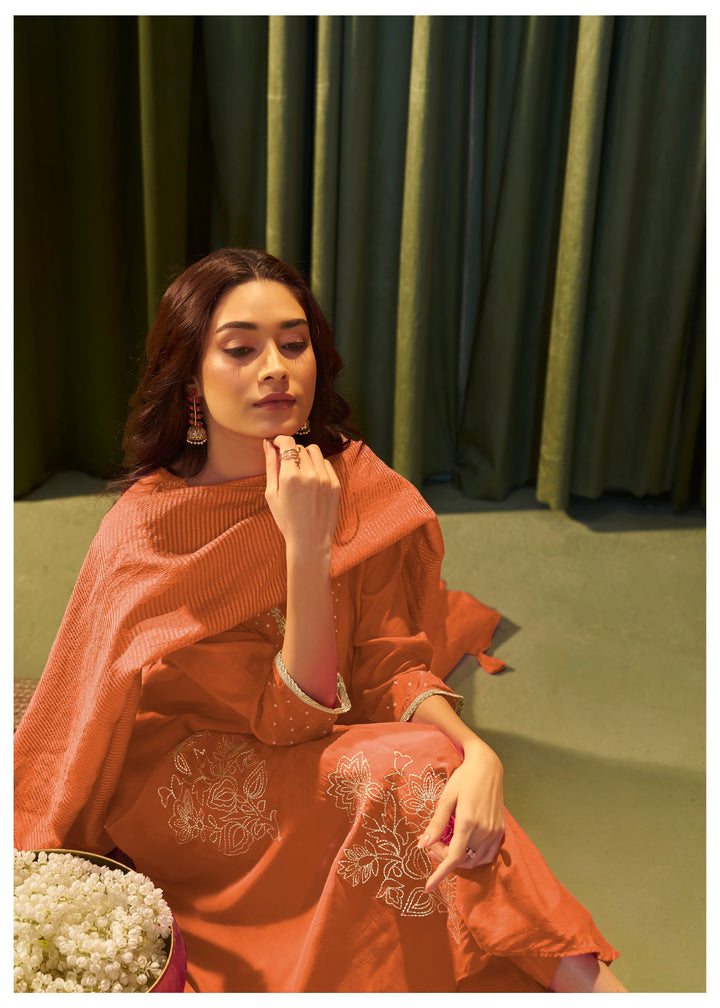 Albeli Apricot Premium Full work suit set