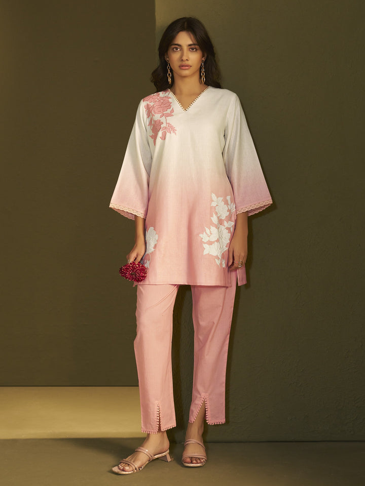 itrh softpink embroidery cotton co-ord set