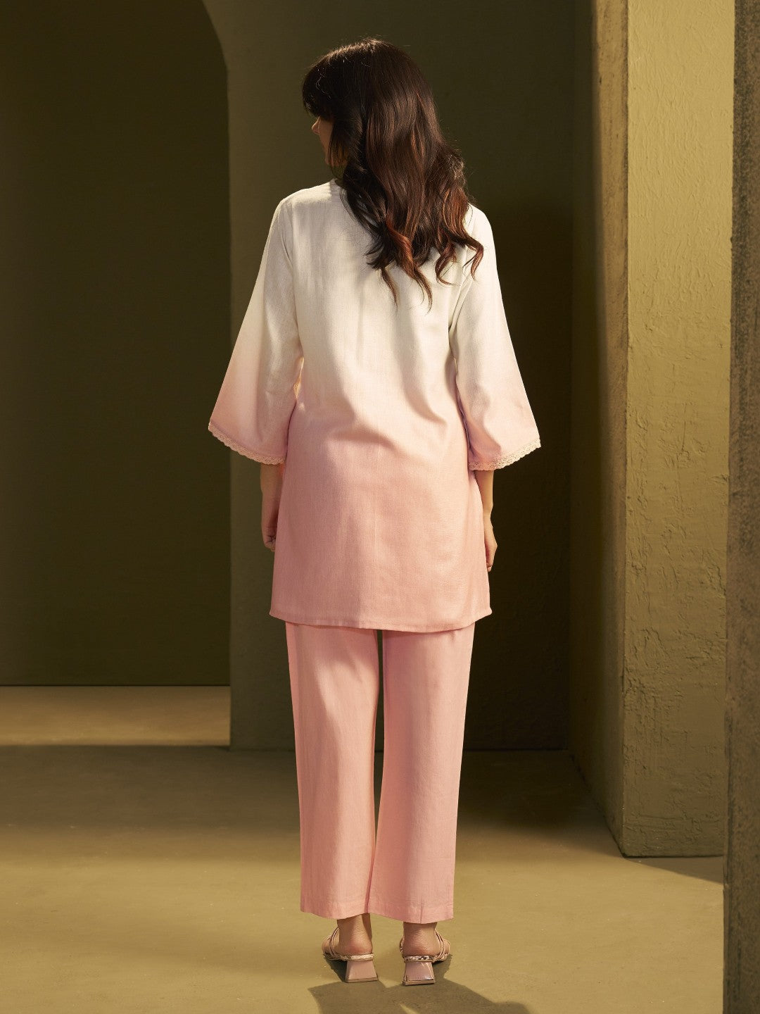 Itrh softpink embroidery cotton co-ord set