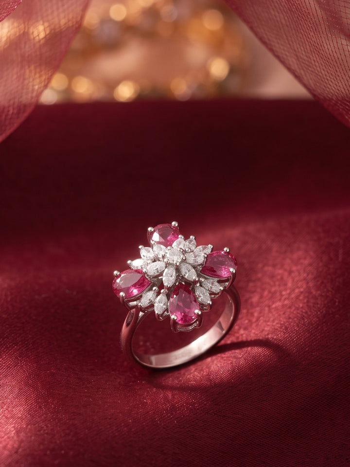 Crystal Bloom Ring & Earring Set