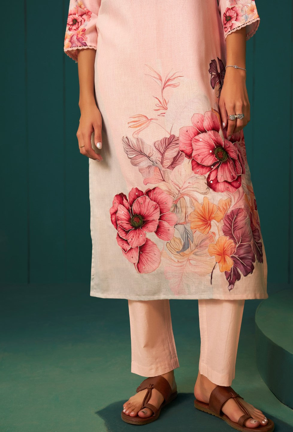 Itrh blossom linen cotton suit set