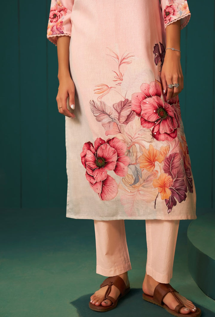 Itrh blossom linen cotton suit set